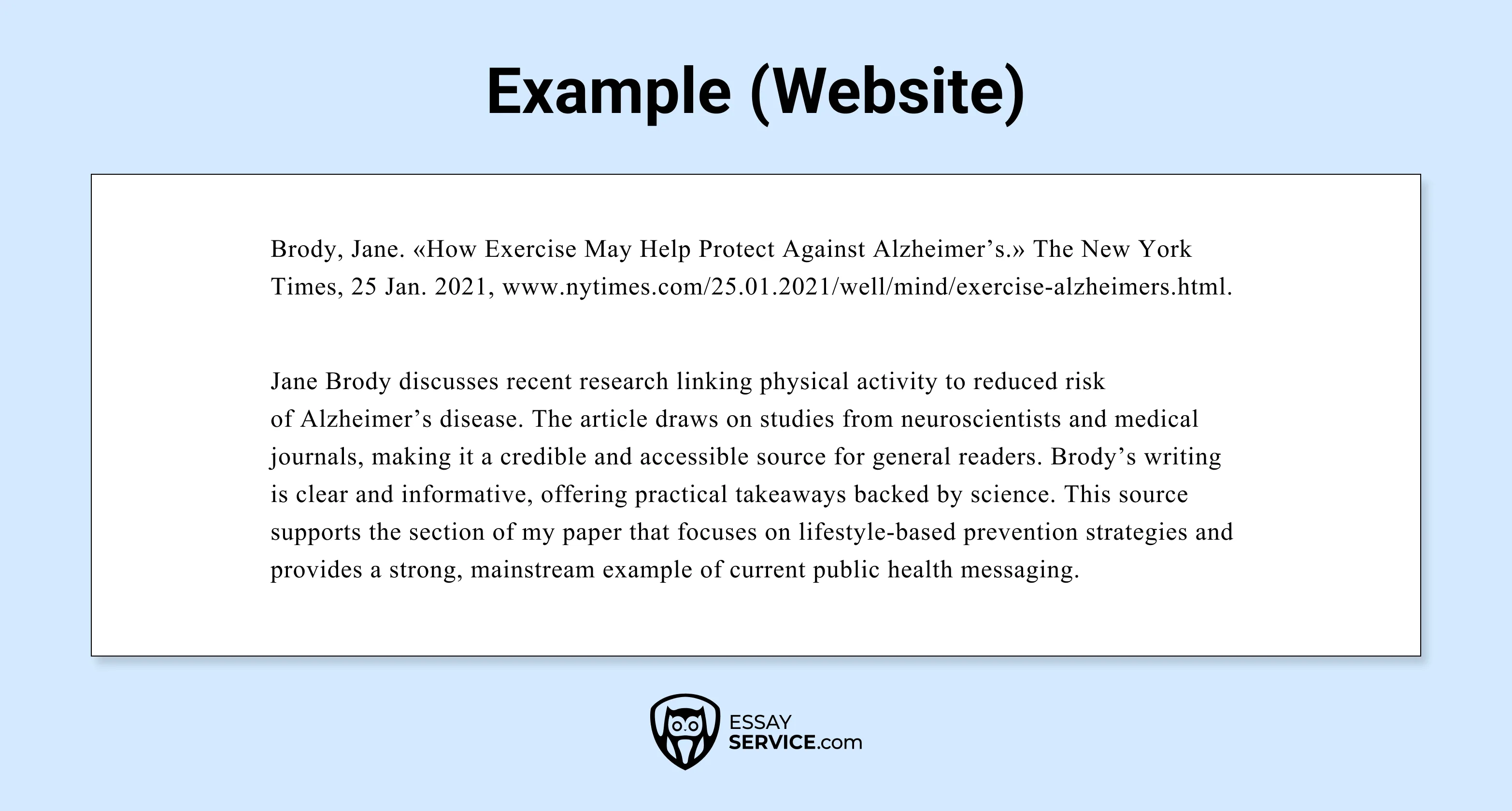 MLA Annotated Bibliography Website Example